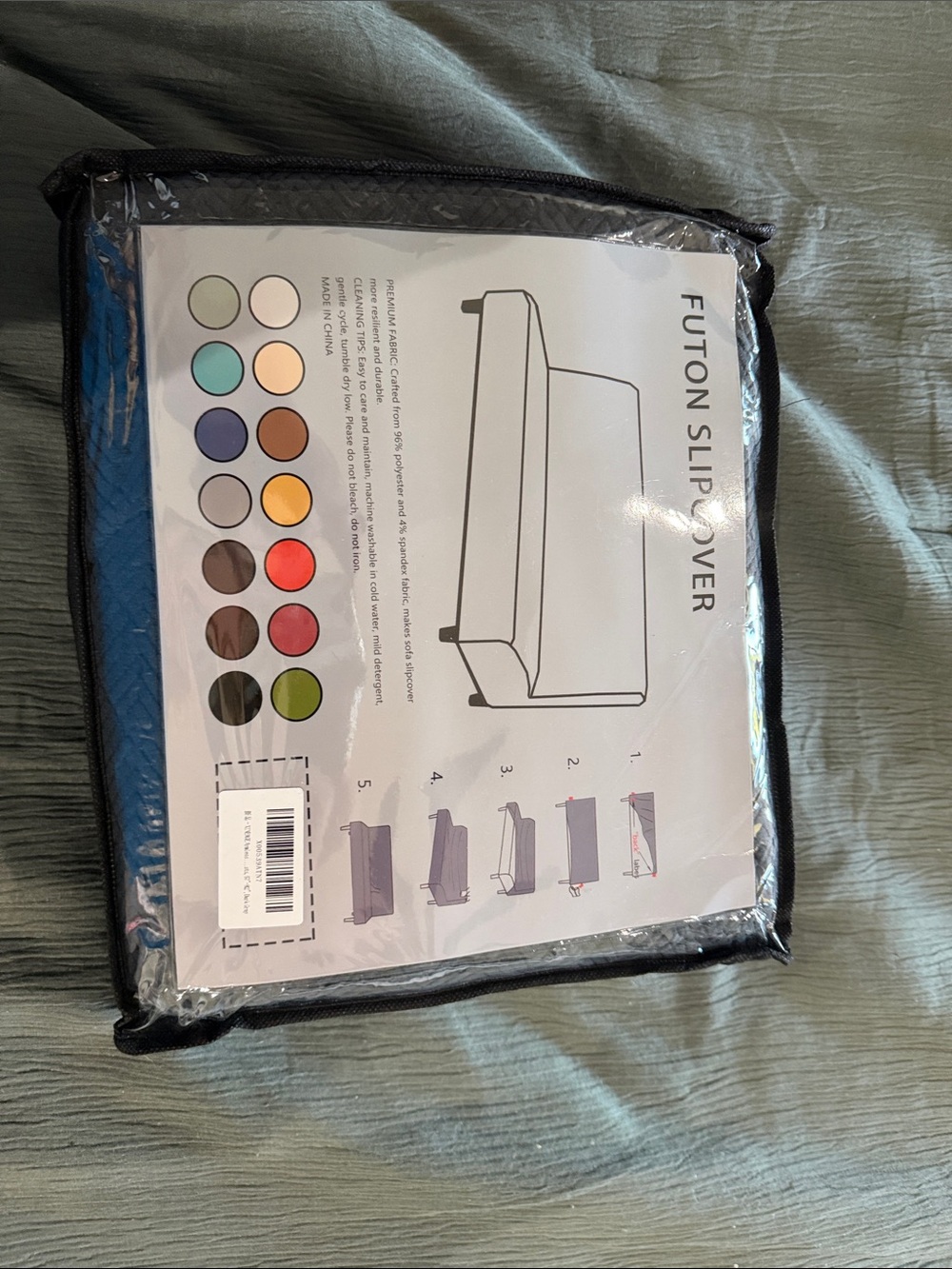 Amazon Futon Slipcover in Teal Blue